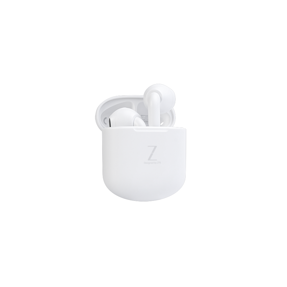 ZTE Buds True Wireless Earphones, White, LED –Status, Bluetooth  v5.0-Lightweight